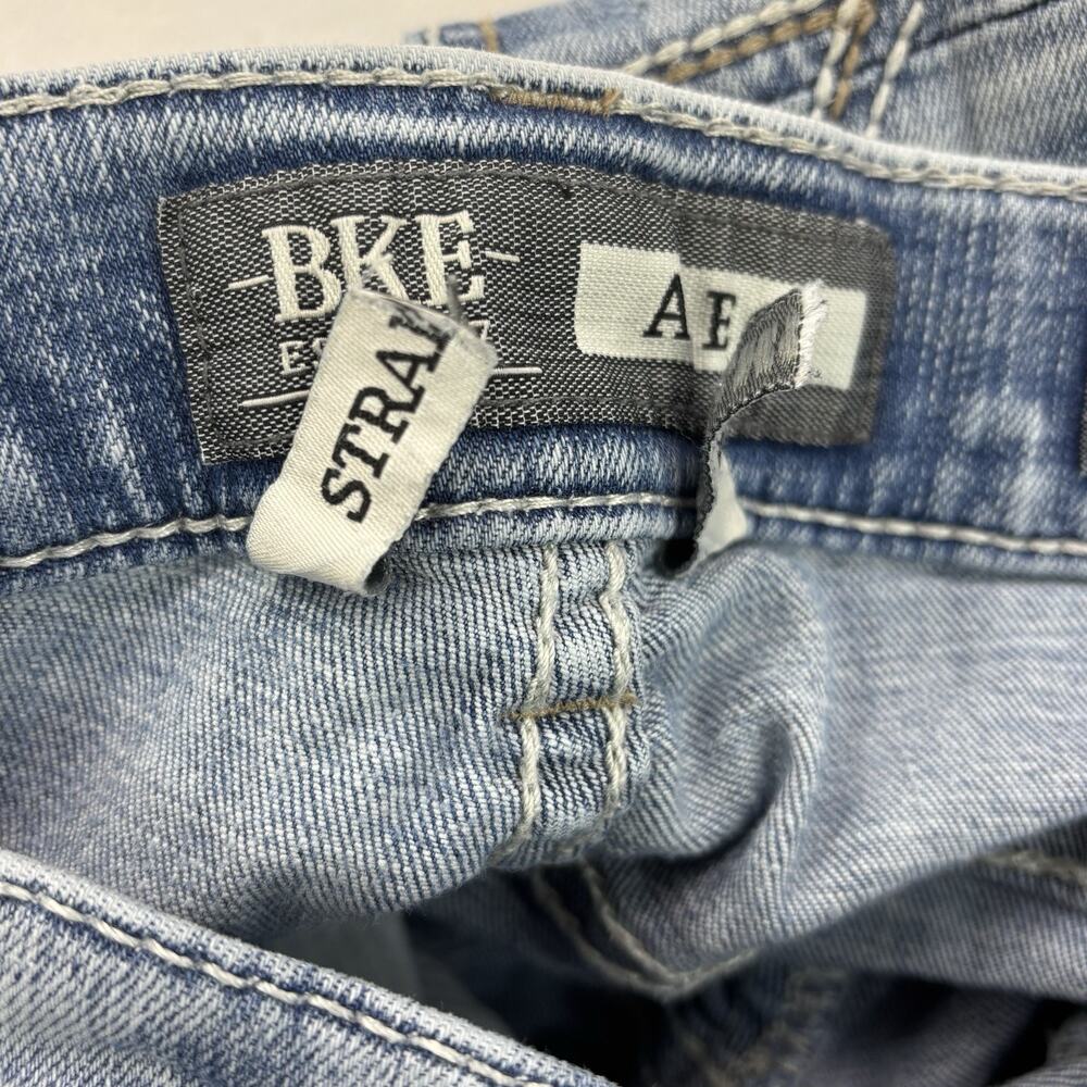 BKE Buckle Alec Straight Leg Jeans Men's 32L Actual 30" W x‎ 33.5"Ins Distressed - Picture 11 of 16
